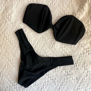MONTCE swim Black Two Piece Bandeau Bikini Set